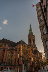 Obraz premium church made of brick midevil building