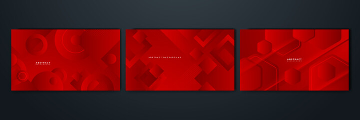 Abstract lines pattern technology on red gradients background