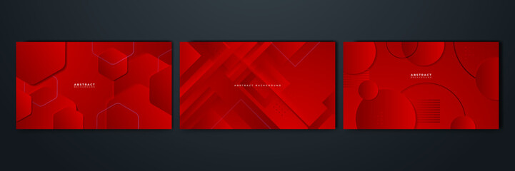 Abstract lines pattern technology on red gradients background