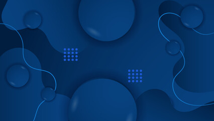 Dark blue background with abstract square shape, circles, lines, dynamic and sport banner concept.