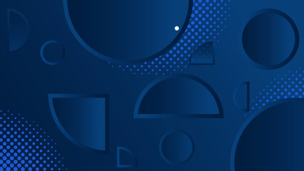 Dark blue background with abstract square shape, circles, lines, dynamic and sport banner concept.