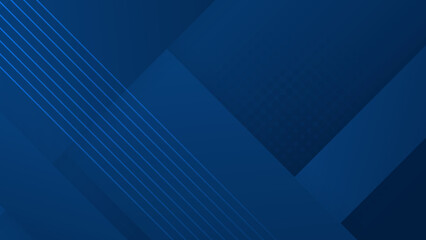 Modern professional blue vector abstract technology business background with lines and geometric shapes. Dark blue abstract background for business presentation, social media template, poster, and ads