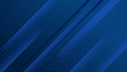Obraz premium Modern professional blue vector abstract technology business background with lines and geometric shapes. Dark blue abstract background for business presentation, social media template, poster, and ads