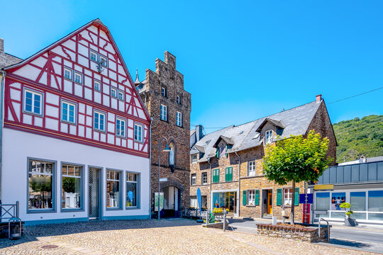 Marktplatz von Treis Karden, Mosel, Rheinland Pfalz, Deutschland 