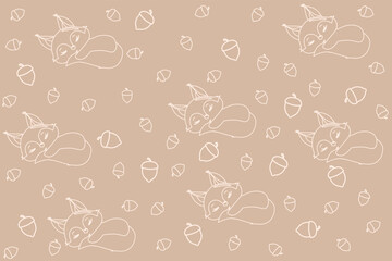 Cute sleeping squirrel. Funny background of a sleeping squirrel. Squirrel's Baby