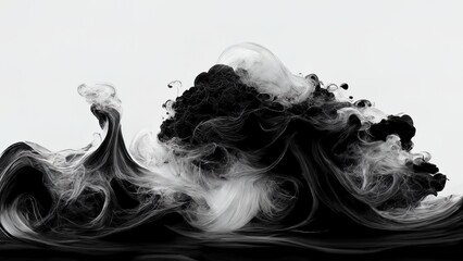 Black and white smoke in 4k, background texture, abstract heavy dense smoke, silky smooth backdrop,...
