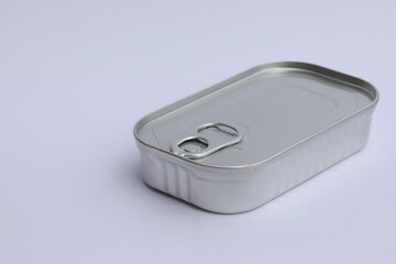 metal can on the white background with copy space