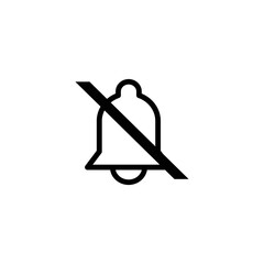 Notification Icon, Bell Icon Sign Vector Isolated on White Artboard