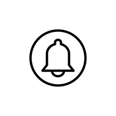 Notification Icon, Bell Icon Sign Vector Isolated on White Artboard