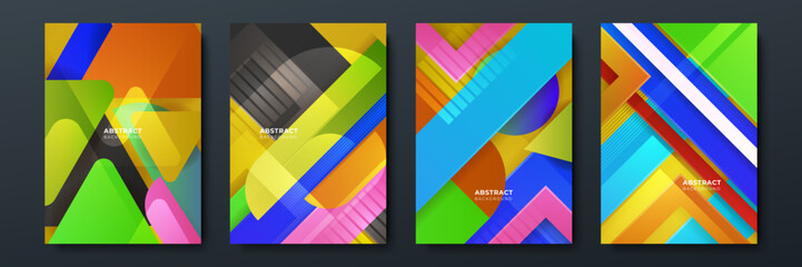 Colourful abstract background for poster, cover, brochure, presentation, annual report. Colorful geometric background, vector illustration. Modern wallpaper design for social media, idol poster.