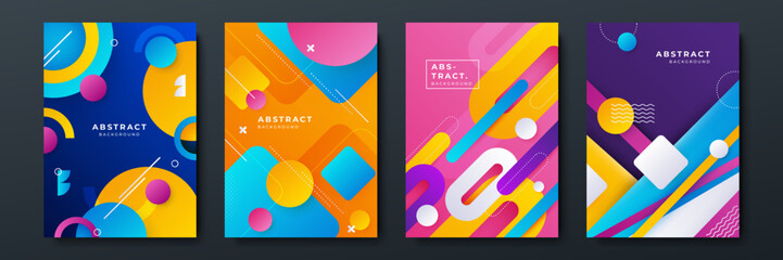 Colourful abstract background for poster, cover, brochure, presentation, annual report. Colorful geometric background, vector illustration. Modern wallpaper design for social media, idol poster. - obrazy, fototapety, plakaty