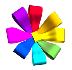 Bow knot Pride LGBT Rainbow- 3d rendering - illustration