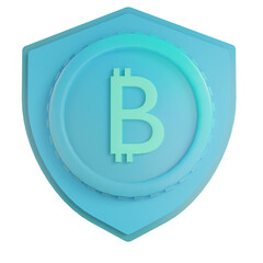 3d bitcoin illustration shield