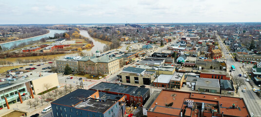 Aerial view of Welland, Ontario, Canada
