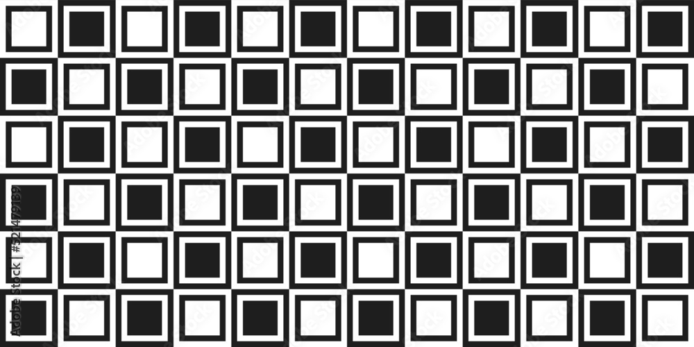 Poster checkered pattern of square tiles. vector design of decor and interior from the same black and white