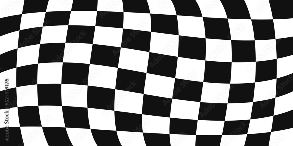 Poster Checkered pattern is convex and seamless. A simple pattern reminiscent of a racing flag. Seamless flag for interior design.