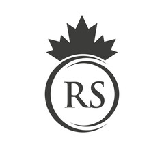 Letter RS Maple Leaf Logo Template Symbol Canadian Business, Company Logo Concept Vector Template