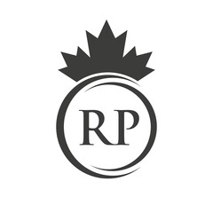 Letter RP Maple Leaf Logo Template Symbol Canadian Business, Company Logo Concept Vector Template