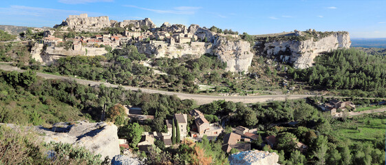 Les Baux-de-Provence , village médiéval perché sur son rocher. Bouches-du-Rhône. France