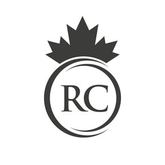 Letter RC Maple Leaf Logo Template Symbol Canadian Business, Company Logo Concept Vector Template