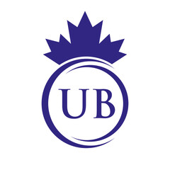 Letter UB Maple Leaf Logo Template Symbol Canadian Business, Company Logo Concept Vector Template
