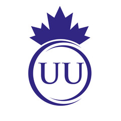 Letter UU Maple Leaf Logo Template Symbol Canadian Business, Company Logo Concept Vector Template