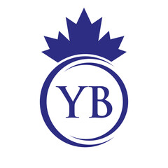 Letter YB Maple Leaf Logo Template Symbol Canadian Business, Company Logo Concept Vector Template