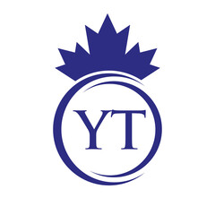 Letter YT Maple Leaf Logo Template Symbol Canadian Business, Company Logo Concept Vector Template