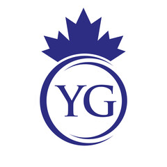 Letter YG Maple Leaf Logo Template Symbol Canadian Business, Company Logo Concept Vector Template
