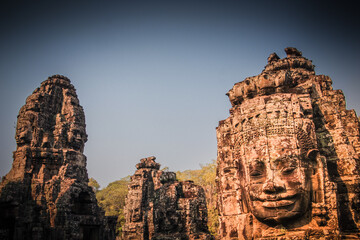 Petrified Faces.
The beautiful face carvings are watching you all over the Bayon Temple Area.
Siem...