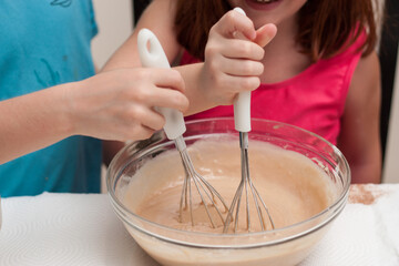 Person mixing dough