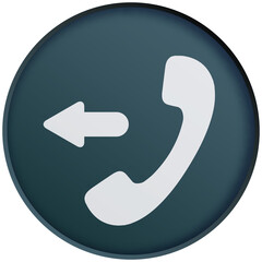 Outgoing call icon on round internet button