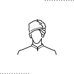 Indian wedding, groom wearing safa, vector isolated on white