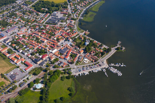 Harbor city Aerial view, beautiful summer day