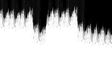 Fondo textura de pinceladas negras sobre un fondo blanco liso y aislado. Vista de frente y de...