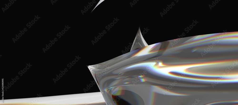 Poster fluid design twisted shapes holographic 3d abstract background iridescent wallpaper