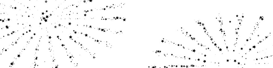 Obraz premium Shooting stars confetti. Black, white colors. Festive background. Abstract texture on a white background. Design element. Vector illustration, eps 10.