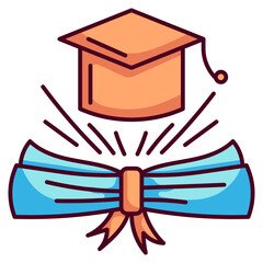 mortarboard line icon