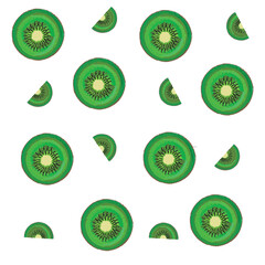 kiwi pattern in the section. Bright print for fabrics, decor, clothes.