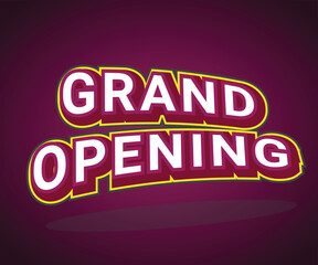 Grand Opening text effect template with 3d bold style use for logo