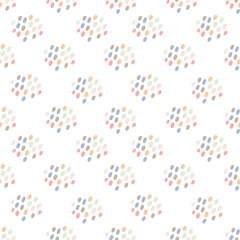 Vector cute abstract seamless pattern with spots in pastel colors. Print for textile, nursery, wrapping paper, wallpaper