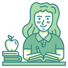 student blue line icon