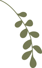 Obraz premium Simple autumn leaf in green color. Autumn design element. Vector illustration