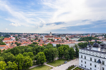 Naklejka na ściany i meble View To Vilnius old town from Gediminas castle tower