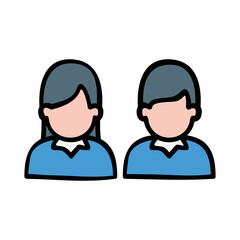 Classmates hand-drawn icon vector graphic illustration