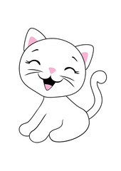 Laughing cute kitten