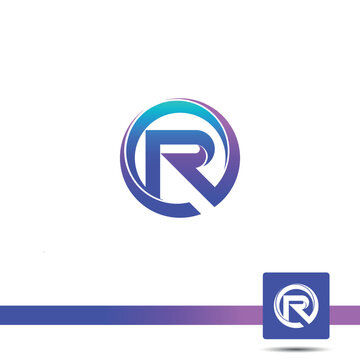 Flat gradient R, RO Modern logo design concept