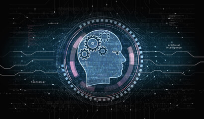Artificial intelligence technology AI symbol digital concept 3d illustration