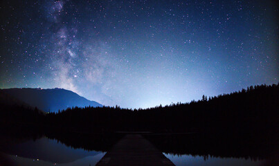 Milky Way rising over Whistler, photo taken from Lost Lake in Whistler, BC. 