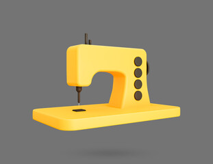 Sewing Machine 3d icon. 3d rendered illustration.